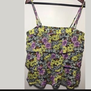 🏷Anthro Leifnotes Floral Ruffle Tank Top 14